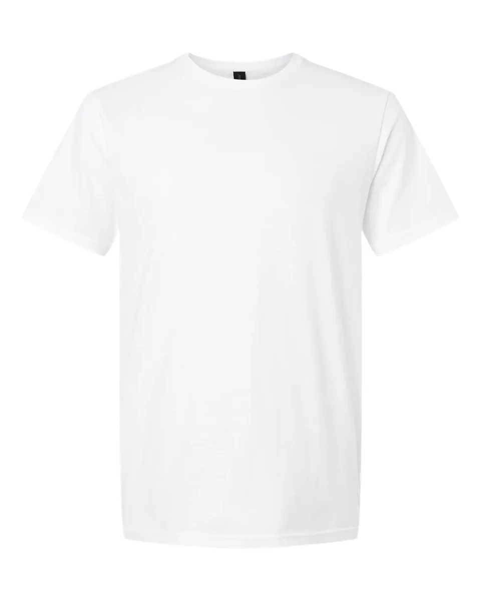 Gildan Softstyle 64000 unisex T-shirt in White, front — blank garment with no print