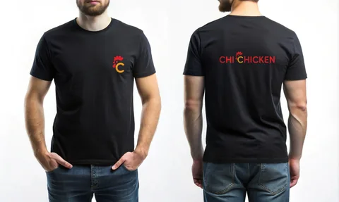 Chi Chicken: staff tees on models — custom printed by Press My Crew