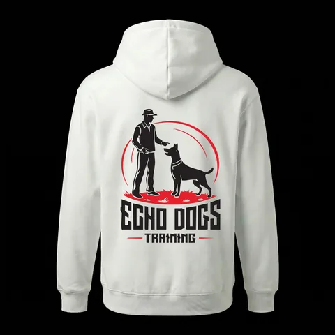 Echo Dogs: hoodie, back print — custom printed by Press My Crew