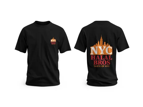 NYC Halal Bros: restaurant tees — custom printed by Press My Crew