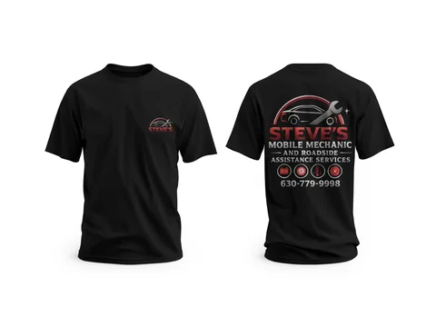 Steve's Mobile Mechanic: company tees — custom printed by Press My Crew
