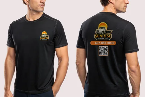 Sunrise: team tees on models — custom printed by Press My Crew