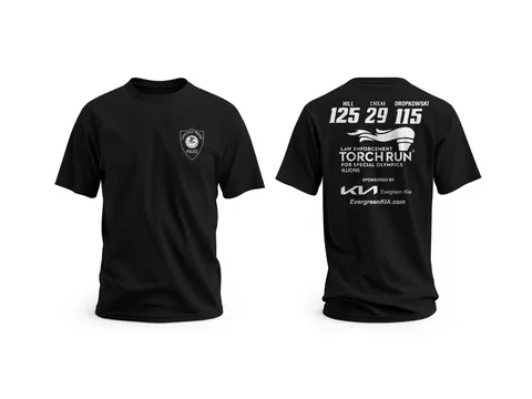 Torch Run: event tees, version a — custom printed by Press My Crew